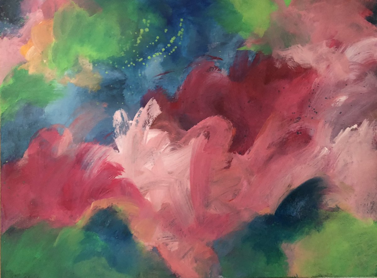 KateMLArtwork's tweet photo. WIP…reworking this piece with brighter colors inspired by the start of Spring coming in a few weeks.🌸💚 #abstractpainting #colorfulpainting #abstractpainter #abstractlayers #art https://t.co/FzAxNLnQKi