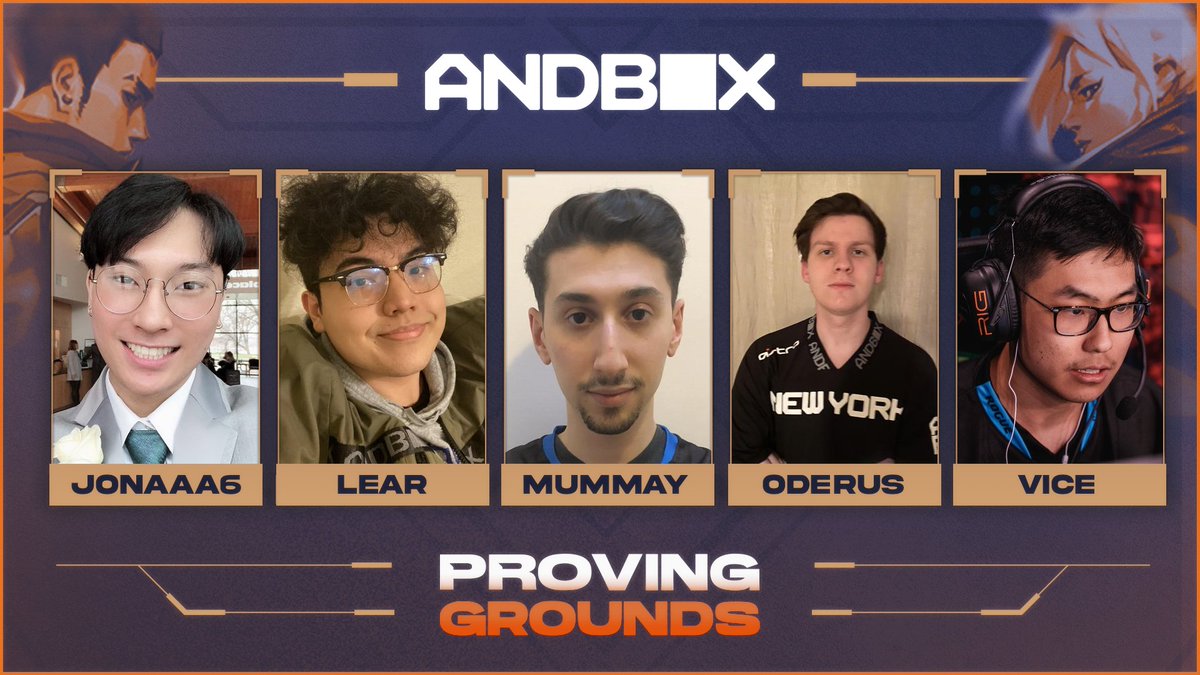Announcing our first INVITED team, @andbox_official, for the BoomTV Proving Grounds $15K Main Event!

<a href="/Jonaaa6_VAL/">Jonaaa6</a> 
<a href="/Lear_VAL/">Lear 🇰🇷</a> 
<a href="/mummAy/">mummAy</a>
<a href="/oderuscs/">oderus</a> 
<a href="/vice_cs/">vice</a>

Tune in March 14-16 to watch: twitch.tv/boomtv and twitch.tv/boomtvbravo