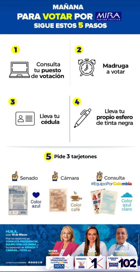 MarquinMauricio's tweet photo. #MañanaVoteMIRA 🗳️🇨🇴 Ten en cuenta estos 5 puntos👇 https://t.co/YEuDZV7sNz