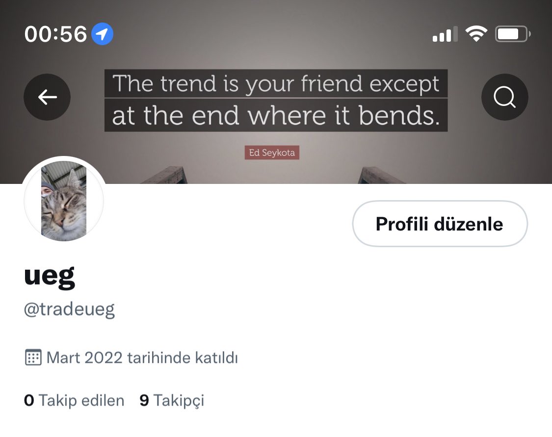 Yeni açtığım Twitter hesabından devam edeceğim artık, takip edebilirsiniz:

@tradeueg