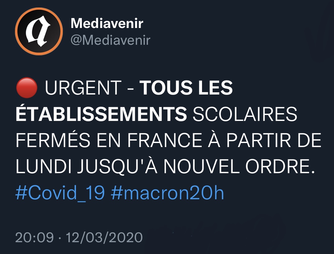 🇫🇷 Histoire : il y a 2 ans jour pour jour, Emmanuel #Macron annonçait le premier confinement en France et la fermeture de tous les établissements scolaires "jusqu’à nouvel ordre".