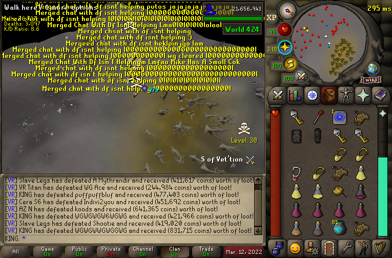 OSRS_VR's tweet photo. BC systematically destroyed by the VR war machine! We seized+1s from both of their leaders(Benz &amp; Mounir) today and slaughtered their members!

Thank you to Mad Ting for keeping the laptop from hell running for us! 

Rev still in hiding after issuing the emptiest threat ever! 😴 https://t.co/2kiQezM5B3