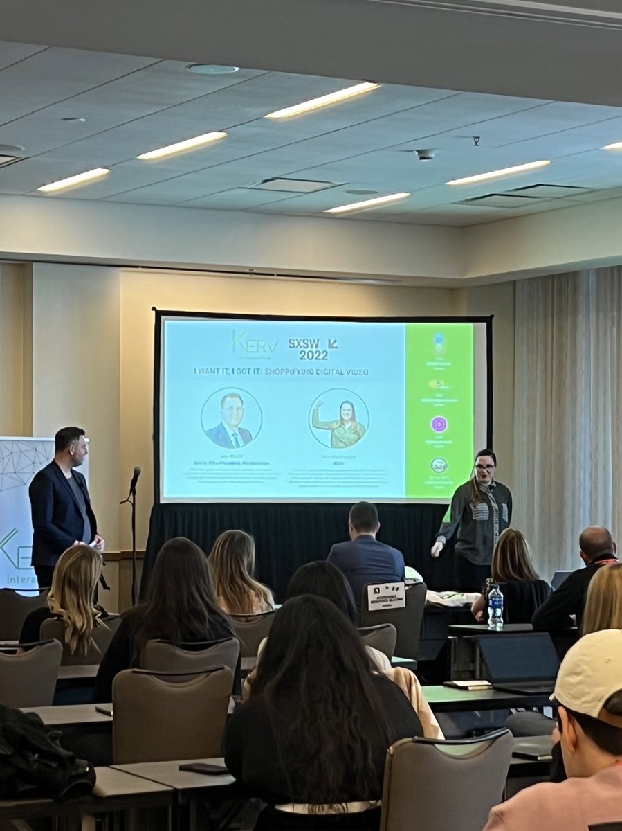 digennaro's tweet photo. We’re learning about interactive shoppable videos with @KERVInteractive at #SXSW2022 https://t.co/sQkJtizXJH