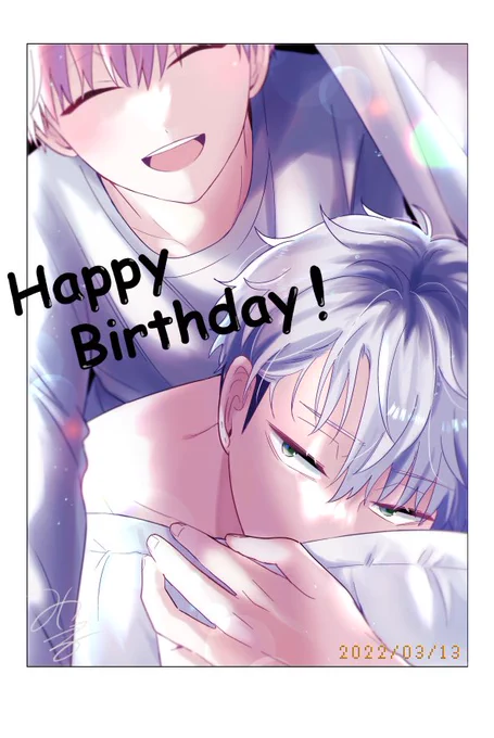 晴人誕生日!!!お祝いなどなどありがとうございます自撮りとか寝起き絵を描くのが好きなので何かにつけて描いてしまう…そして無駄に差分がある…(文字書いてるのはうりゅ手です)#誰か夢だと言ってくれ 