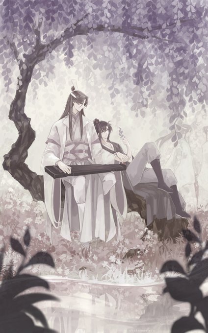 「sitting wisteria」 illustration images(Latest)