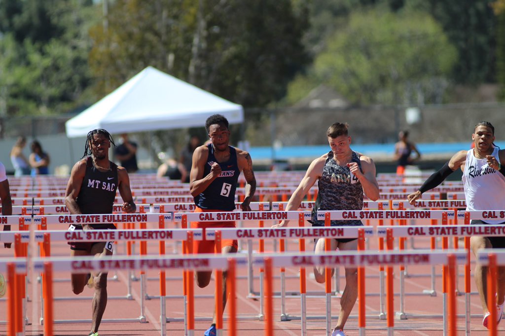 FullertonTFXC's tweet photo. @charles_hurdler Back like he never left 🔥🔥 WINS the Men’s 110H and best his own school record running 14.04🚨
#TusksUp https://t.co/CdGZTwFlH6