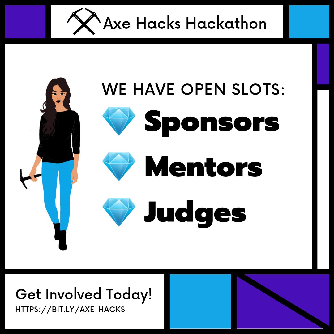 axe_hacks's tweet image. 👋 We have open slots!
Learn more: linkedin.com/posts/axe-hack…
#AxeHacks #BeginnerFriendly #Hackathon #Fun #Connect #Network #Advise #Support #Sponsor #Mentor #Judge #GirlsWhoCode #ACMW #UNCCharlotte