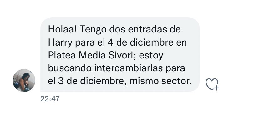 lthstickets's tweet photo. INTERCAMBIO DE ENTRADA PARA HARRY EN ARGENTINA!
cualquier persona interesada puede comunicarse con @LuuAparicio_ https://t.co/4dFgxAu1IV