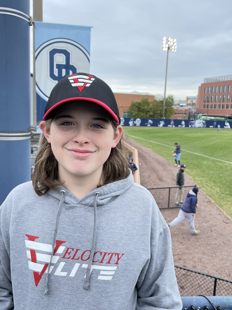 nice_carrie's tweet photo. @JustinVerlander our son’s travel team went to an ODU game 2 weeks ago. He wears your number, is a huge fan. I took a picture of him with your picture and number on the left field wall behind him. Good luck this year!! https://t.co/hLw7ghgLpy