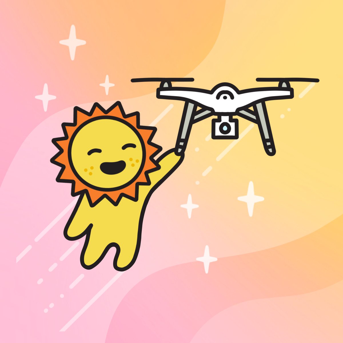 thesunniesnft's tweet photo. we hear that some of our photography fam gets better perspectives from the sky. If that's true, can we join you? a sunnie is an expert in providing natural light💛 https://t.co/kwDBE4jxj7