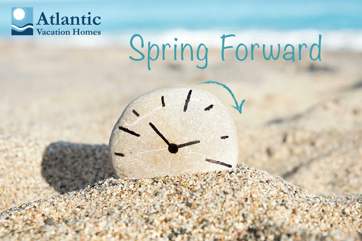 AtlanticVacaHms's tweet photo. It's that time again that we "spring forward!" ⏰ Just a friendly reminder to set your clocks forward an hour before you go to bed tonight.

#spring #springforward #daylightsavings https://t.co/fh8iuTejFy