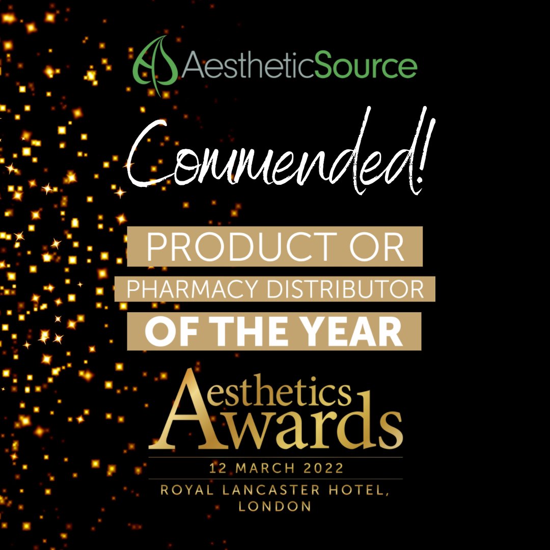 We’ve been COMMENDED! 🥂🌿

We were Commended in the Product or Pharmacy Distributor of the Year category at the Aesthetics Awards!

#AestheticsAwards #AestheticSource #AestheticsAwards2022