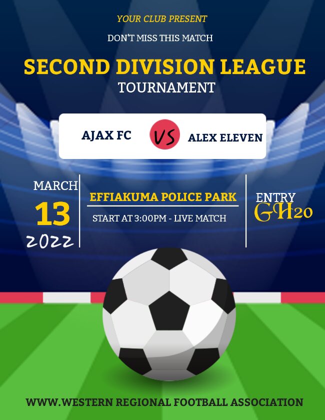 ajaxfcgh's tweet photo. We begin the 2021/2022 Regional Division Two (2) League on 13/03/2022
First match vs Alex eleven .
Venue : EFFIAKUMA Police Park https://t.co/x7E0x8sjN2