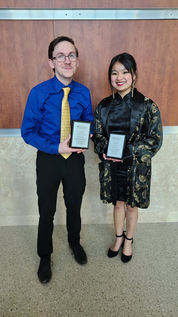 WC_SpeechDebate's tweet photo. On March 11 and 12 our team competed in the NSDA District Tournament.

Congratulations to:
Evan Neubauer: 
-1st Place in LD Debate
-3rd Place in Info

John Griffith:
-1st Place in HI

Both students have qualified for the National Tournament. https://t.co/CvFfS5FmZq