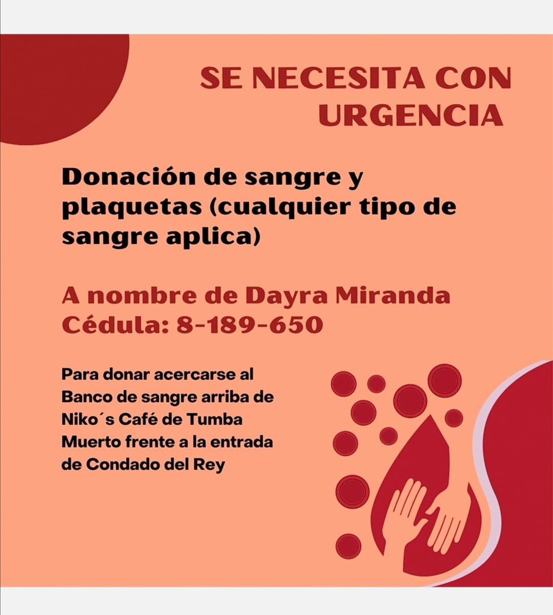 <a href="/Emy734/">Emy734</a> @chuliacruz <a href="/BlueDPty/">Blue Demon</a> <a href="/mirolda06/">Dayra Miranda Olmedo 🇵🇦</a> <a href="/magrodri57/">Manuel Garcia</a> <a href="/PabloPueblo21/">Pablo Pueblo {Sólo el pueblo, salvará al pueblo}</a> <a href="/janisvc/">TODO LO QUE SOY Y TENGO LO DEBO A DIOS 🙏🏻</a> <a href="/Lucho14pty/">Lucho Gutiérrez</a> <a href="/LizVargasA1/">Liz 李姿 Vargas A。</a> <a href="/hildesucre/">Hilde</a> <a href="/burbano816/">RICARDO ANTONIO BURBANO CANO.</a> <a href="/Mackverick/">Mackverick Mitchell</a> <a href="/Karelin250605/">JUSTICIA</a> @YoImpert <a href="/AnaRaquelSaez/">Ana Raquel Saez</a> @Lic_BettyQ <a href="/manoloalvarezc/">Manolo Álvarez Cedeñ</a> <a href="/JennyPotes/">Jenny</a> <a href="/dominicotor/">DOMENICO</a> @JorgeLuisLauCr1 Nuevamente nuestra compañera Dayra necesita Sangre ❣️❣️por favor RT