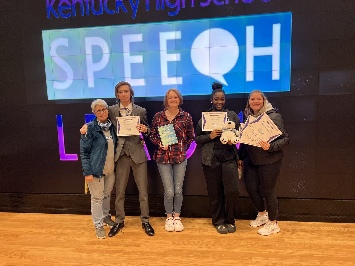 This small, but mighty team got recognized at KHSSL State with a School of Distinction Award for having an excellent entries-to-points ratio! What a great way to end our regular season, and we move ever forward on this team! Up next? Nationals Prep!