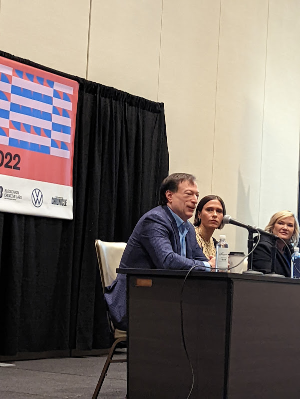 cmfurtado's tweet photo. "In 5-10 years I see the metaverse as an immersive, consistent, portable experience that becomes the norm and that’s revolutionary in my point of view. " - @theICToptimist at SXSW https://t.co/FeJFkBQ2Sm