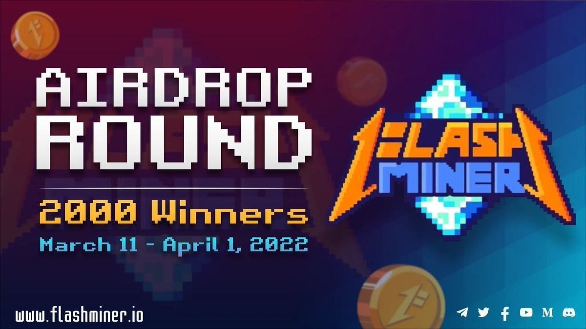 New #airdrop: FlashMiner
Reward: 100 GGW (~$6)
News: SolidProof, Gameplay
Distribution date: After IDO

🔗Airdrop Link: t.me/FlashMinerAird…