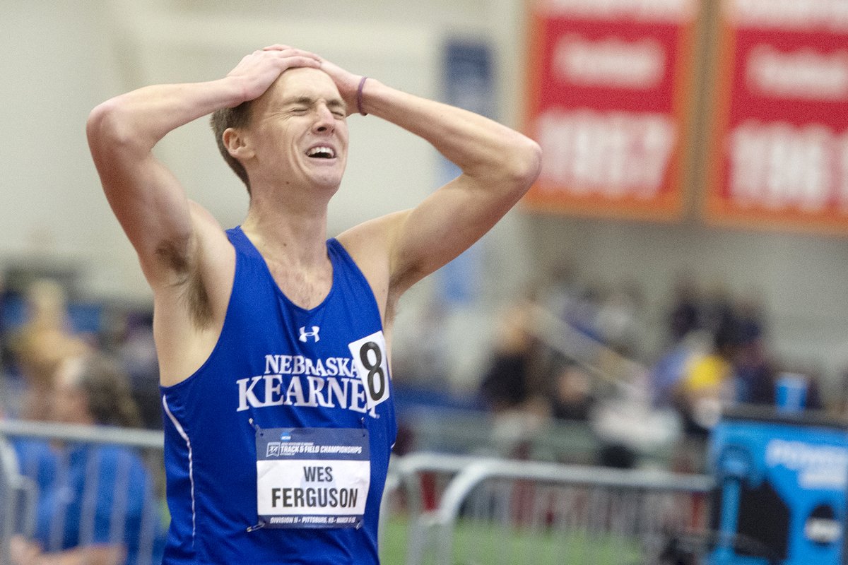 UNKearney's tweet photo. What a finish to a tremendous season. @wesferguson01 wins the 800M National Title at today’s @NCAADII Championships. #LopesUpWeWin 📷 Roger Nomer https://t.co/1eb6UhBdoY