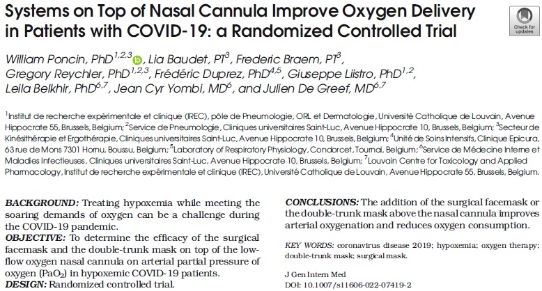 JournalGIM's tweet photo. Double trunk mask (#Doubletrunk) and surgical mask (#surgicalmask) can improve patient's oxygenation and provide some relief to oxygen supplies #oxygensavings #covid19 @WPoncin @degreefj https://t.co/HVErwwoDCT https://t.co/z1ByWtuKre