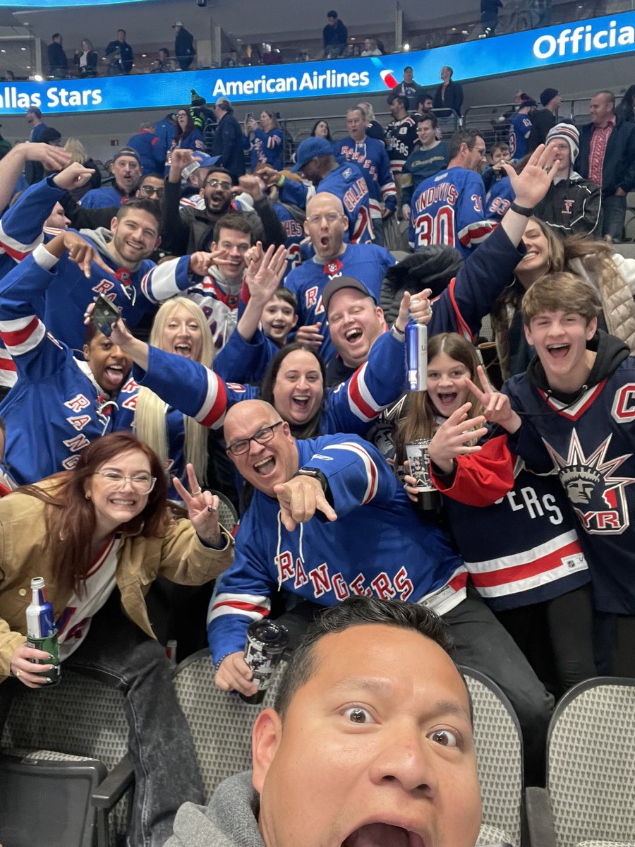 JoelM217's tweet photo. Traveling Rangers fans know whatโs up. #section123 @NYRangers @WeBleedBlueNYC @vzmercogliano @MollieeWalkerr https://t.co/iFheqF2cpm