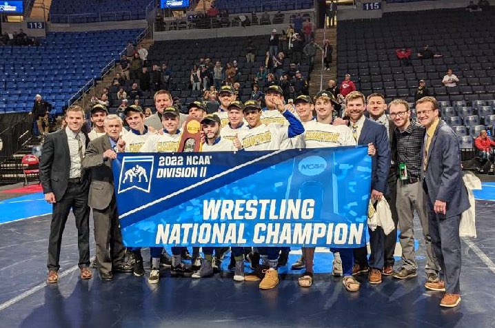 TheMIAA's tweet photo. Congratulations to @loperwrestling, your 2022 @NCAADII National Champions👏🤼🏆

#BringYourAGame https://t.co/HSYhY3gcXm