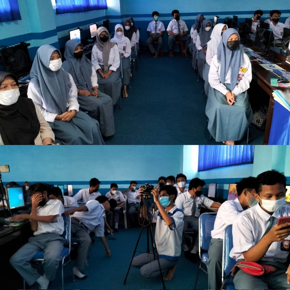 JICTIndonesia's tweet photo. Sabtu, 12/03/22, JICT kembali mengirimkan Karyawan terbaiknya yaitu Operations Administration Manager Bpk Sudarmanto, utk Mengenalkan Dasar Ilmu Logistics kepada Siswa - Siswi SMK Tj Priok JakUt, sekolah binaan CSR JICT.
#JICT #JICTIndonesia
#CSR #CSRJICT https://t.co/LReemE2g2W