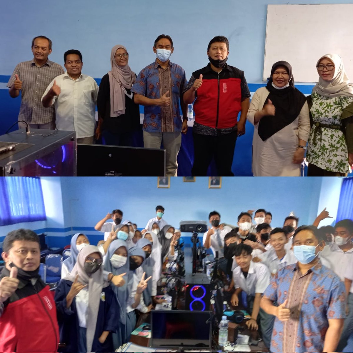 JICTIndonesia's tweet photo. Sabtu, 12/03/22, JICT kembali mengirimkan Karyawan terbaiknya yaitu Operations Administration Manager Bpk Sudarmanto, utk Mengenalkan Dasar Ilmu Logistics kepada Siswa - Siswi SMK Tj Priok JakUt, sekolah binaan CSR JICT.
#JICT #JICTIndonesia
#CSR #CSRJICT https://t.co/LReemE2g2W