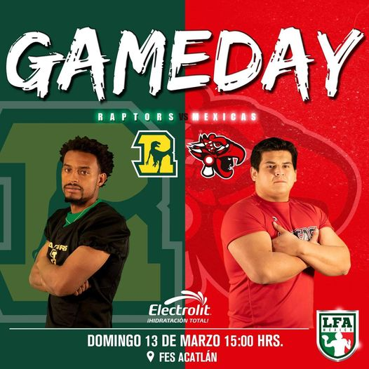 Ya estás listo?
~
🦖 RAPTORS 🦖 vs 🏈 MEXICAS 🏈 
~
La cita es Domingo 13 Marzo - 15:00 hrs.
~
Disfruta de este emocionante juego 👇 AQUÍ 👇 por CNTRO de Producciones.
~
~
~
#YoSoyRaptorDe💚
~
#FuriaVerde #lfa #raptors #GrupoIPS #cntropro #tvseguridad #radioseguridad #voiceart