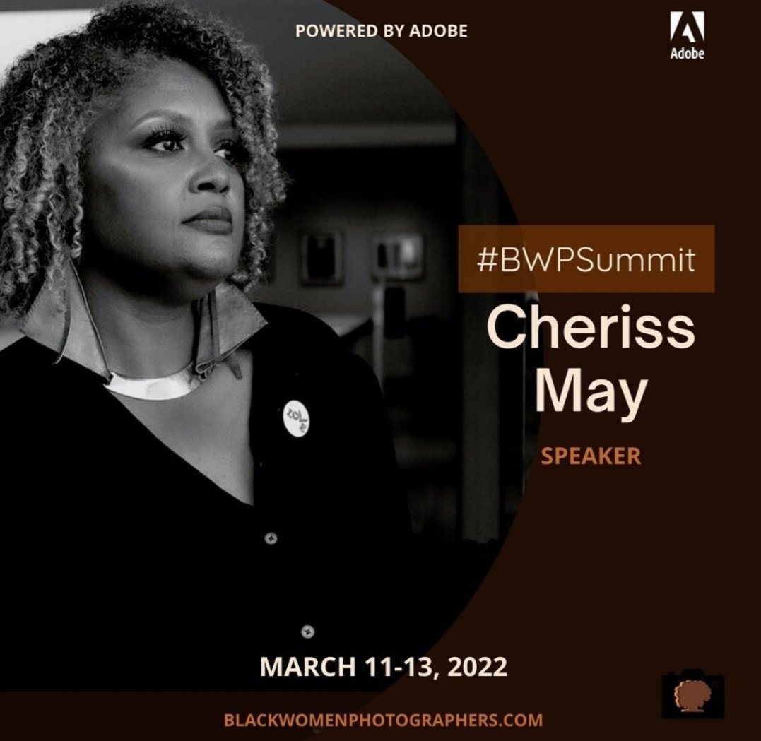 Excited to hear <a href="/cherissmay/">Cheriss May</a> speak at #BWPSummit. Another great day with my  sisters of <a href="/BlkWomenPhoto/">Black Women Photographers™️</a>