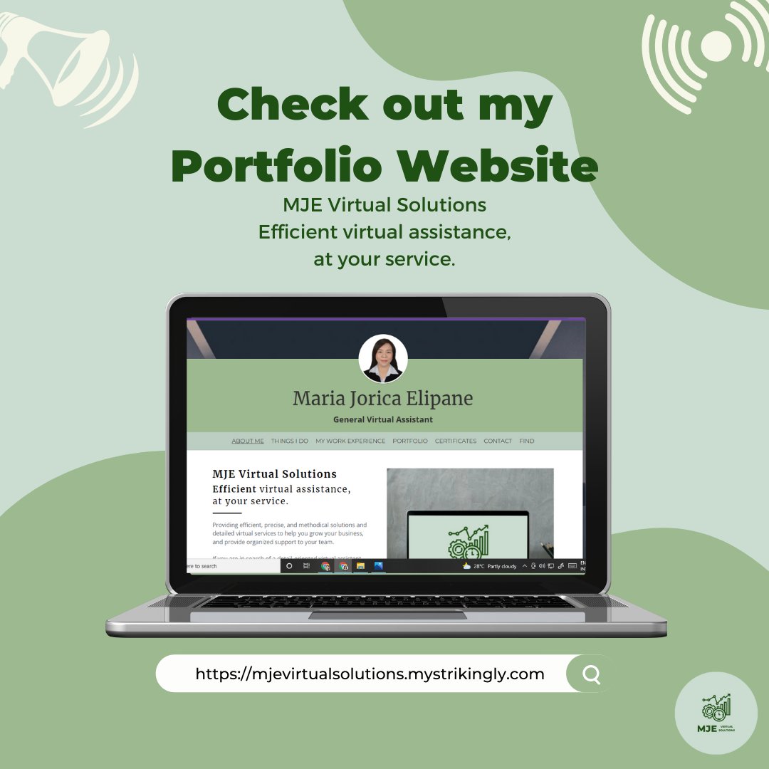 mje_va's tweet photo. Hey guys! I am so thrilled to announce that my Portfolio Website has gone live. 📢🤩😎

Visit my website now and Book a Free Consultation, or you can hit me up on my accounts: 👇
Instagram: @mje_va
LinkedIn: Maria Jorica Elipane

#alertVA #MJEvirtualsolutions #portfoliowebsite https://t.co/uIeDzElxKA