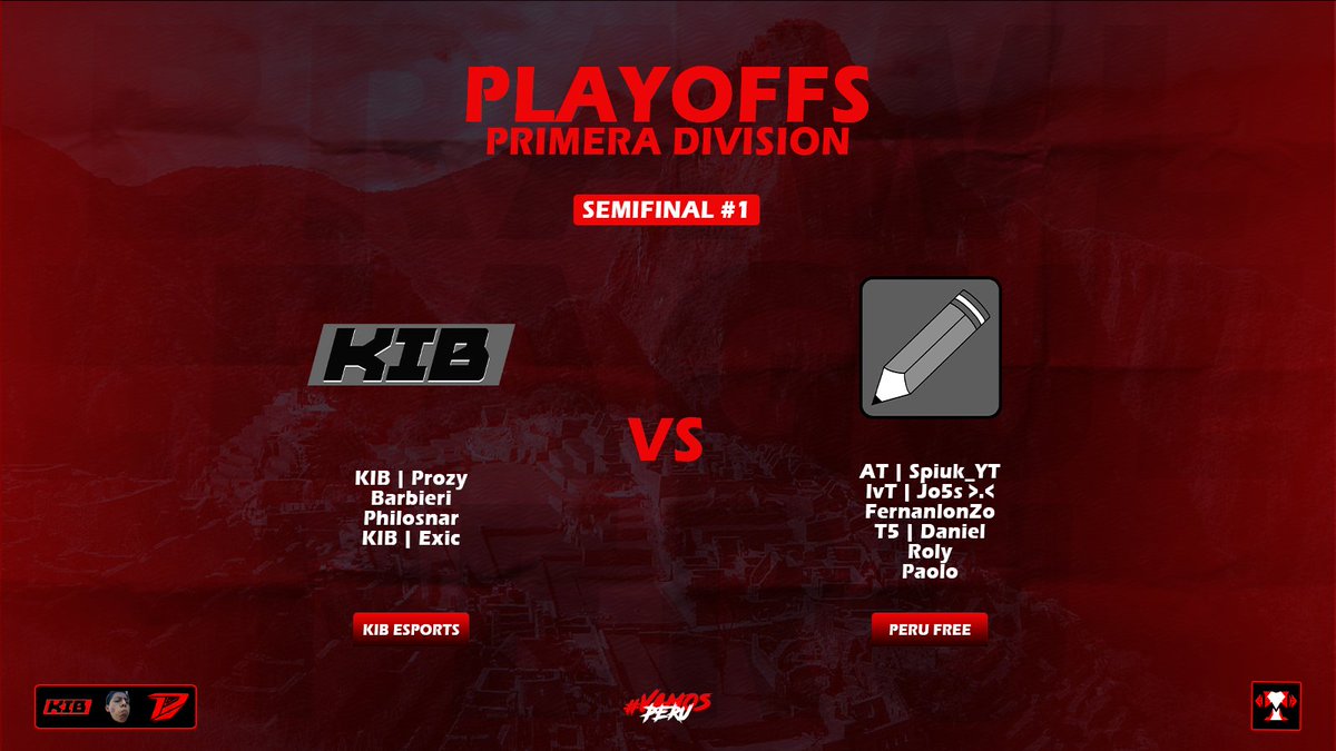 LigaPeruana_BS's tweet photo. #BLPD1 • Play-Offs
🔺Empezamos esta noche tan especial con la primera semifinal.
• @KIB_Esports 🆚 #PeruFree
¿Quién será nuestro primer gran finalista?
#VamosPeru ❤️🇵🇪 https://t.co/9jQwZ9XXJ9