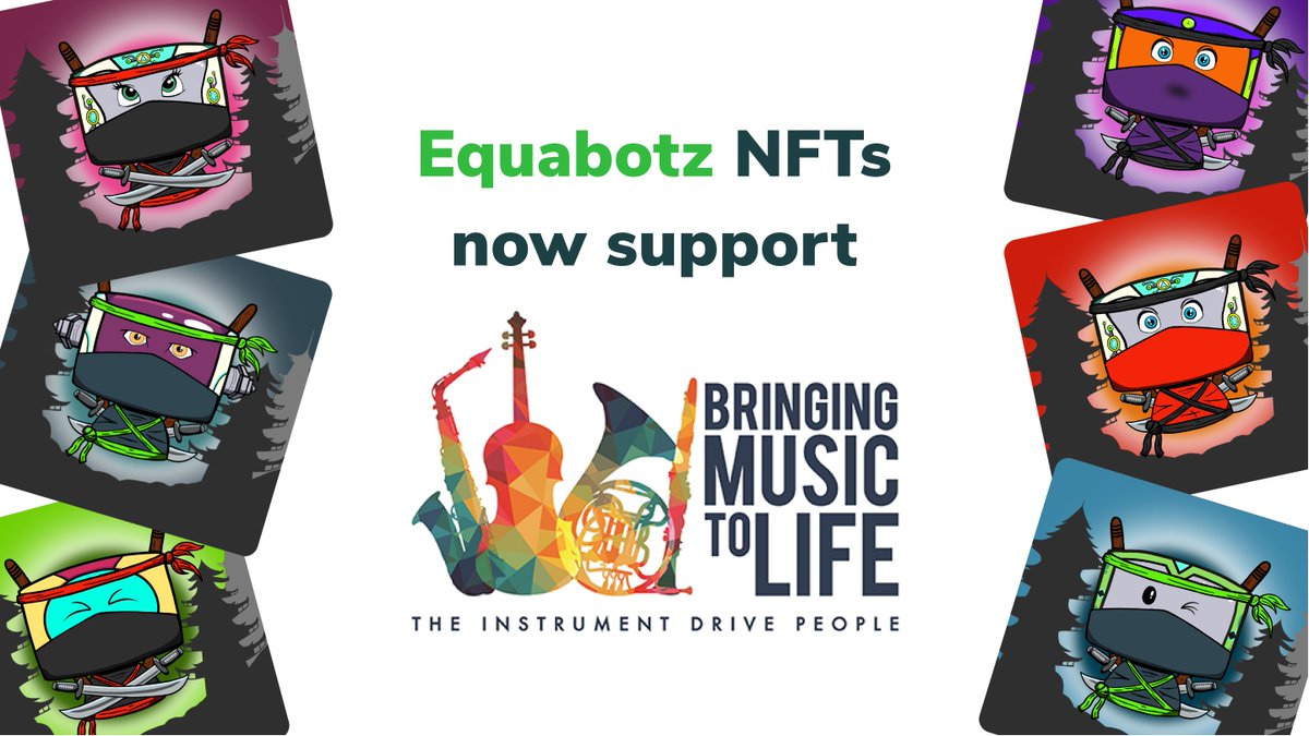 Support Bringing Music to Life! – From now until the 20th, 20% of proceeds of all Equabotz will be donated to the Bringing Music to Life. Check out the collection today! opensea.io/collection/equ…