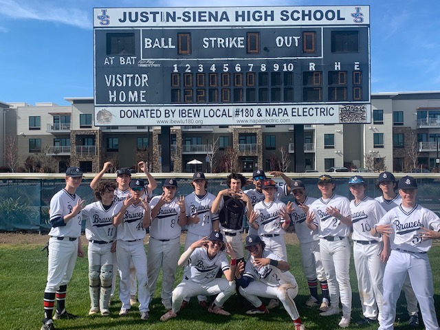 JSBRAVEBSBL's tweet photo. FINAL: JS 7 - Salesian 0

Uncommitted 2022 Nick Andrews (W,2-0) throws CG NO HITTER (7k, BB,89PITCHES)!

ANDREWS 3-4,2R, 2 2B, RBI
TINSLEY 2-3,RBI,SAC FLY
JOHNSON 1-3,R,2B 
EDWARDS 2-3,2 2B,R
NATUZZI 1-3,2RBI
LAUKERT 1-3,R
FLETCHER 1-2,R,RBI https://t.co/rTiJYhKUK4