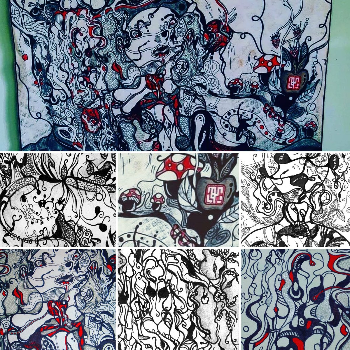 mingmushi's tweet photo. * MATURE CONTENT 

Flashback #portfoliofavourites #artwork06

"EDEN" 
Rotten Fruit &amp; Sweet Juices 

 STEPS: 

A: Initial Sketch 
(Reproductive Germination) 

B: Two Tone Version
(Fruitful Decay) 

1. Snake's Temptations
2. Tree of Eve
3. Adam's Apple

https://t.co/6JQjAjV1wL https://t.co/GGtxlRa0vK