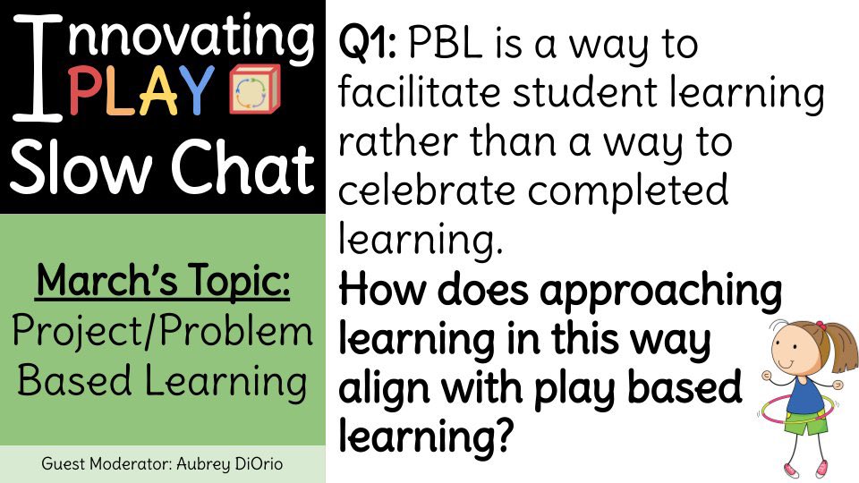 #InnovatingPlay A1: I feel that approaching learning in this way allows students to practice having authentic problem solving conversations while learning which is what play based learning does as well!