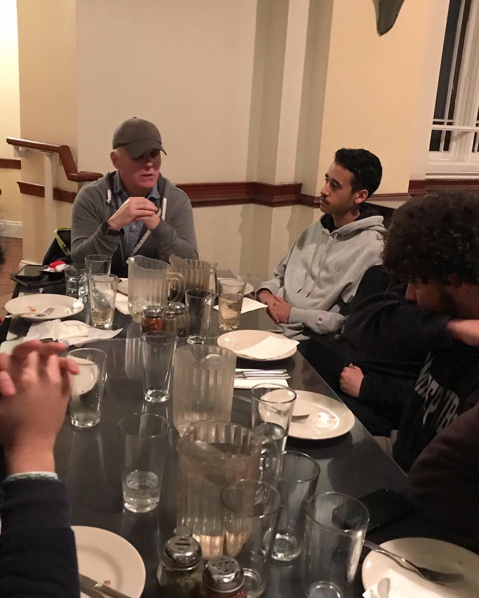 allhallowsarts's tweet photo. All Hallows @TDFNYC Wendy Wasserstein / Open Doors Scholars at @MoulinRougeBway and a special in-person post-show discussion @JohnsPizzeriaNY with amazing mentor #ScottEllis! #TruthBeautyFreedomLove https://t.co/VVmyIjS56V