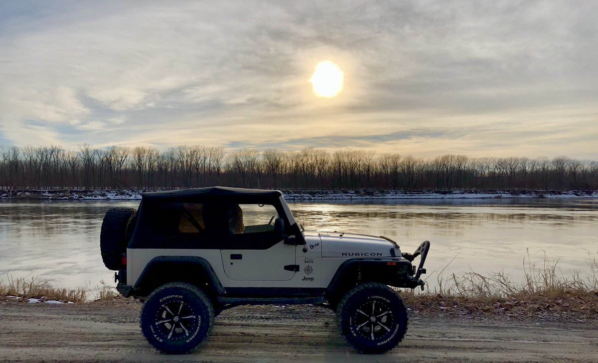 Olaf on the River Road. Put some gravel in your travel. #jeeplife #rubicon #missouririver