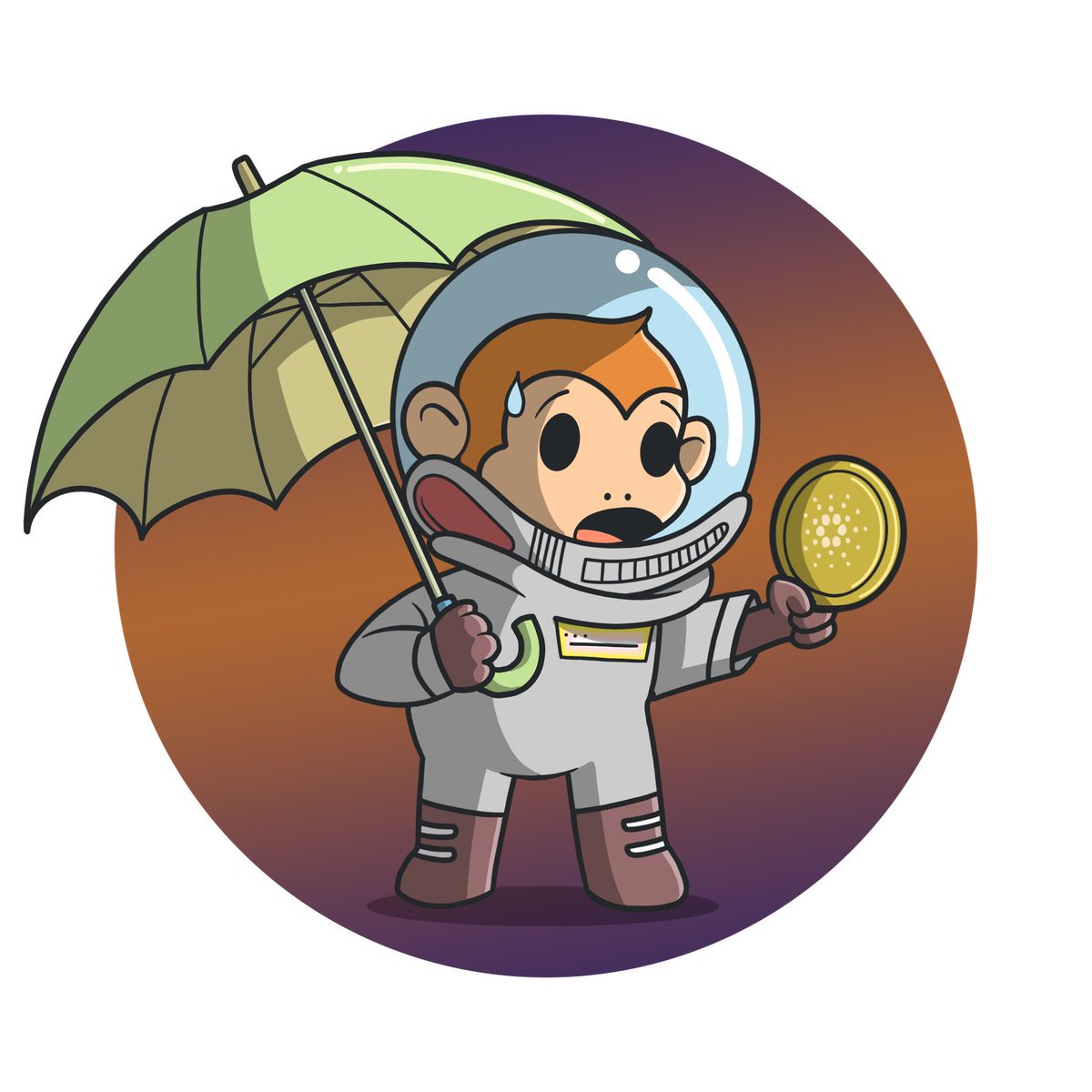 Cardanobully's tweet photo. @mandelsage @spacebudzNFT @CardanoJer Ape umbrella fam! https://t.co/8ReaGjo6aq