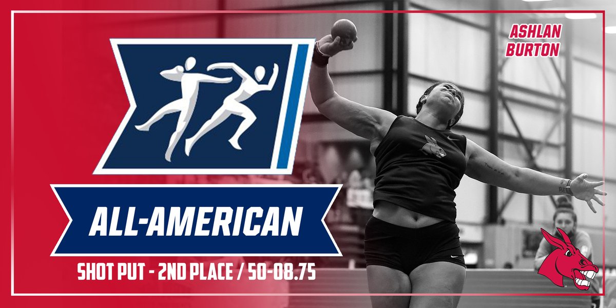 ALL-AMERICAN &amp; NATIONAL RUNNER UP!

Ashlan Burton collects her fourth All-American honor in the shot put, finishing 2nd at the <a href="/NCAADII/">NCAA Division II</a> Indoor Championships with a throw of 15.46m (50-08.75).

#teamUCM