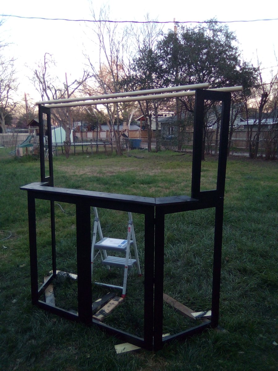 laredoart2018's tweet photo. I managed to get this far on the painting . Just gotta paint the bars across the top that will hold the curtains . But now , it's almost @Svengoolie time ! #puppetstage #puppetshow #puppetry https://t.co/4mMgvEcppw