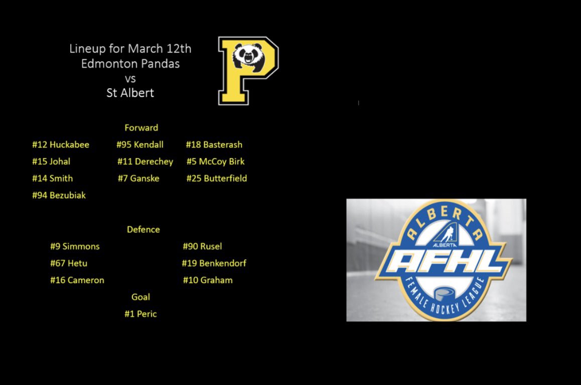EdmU18AAPandas's tweet photo. Pandas 🐼 lineup for tonight’s game 👇🏻

#pandapride
#playoffmode
#letsgopandas https://t.co/fZ9STLtAy1