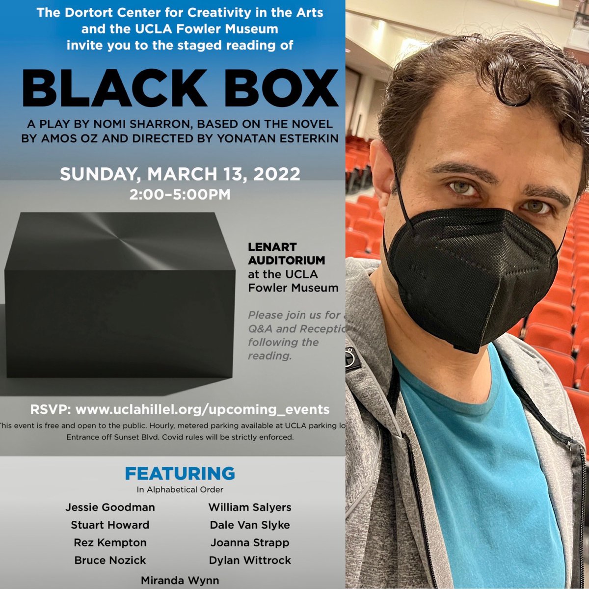 rezkempton's tweet photo. Looking forward to performing live again with people together 🥰 #amosoz #blackbox #livetheatre #performing #lenart #ucla #fowlermuseum https://t.co/XPbFJiI6P5