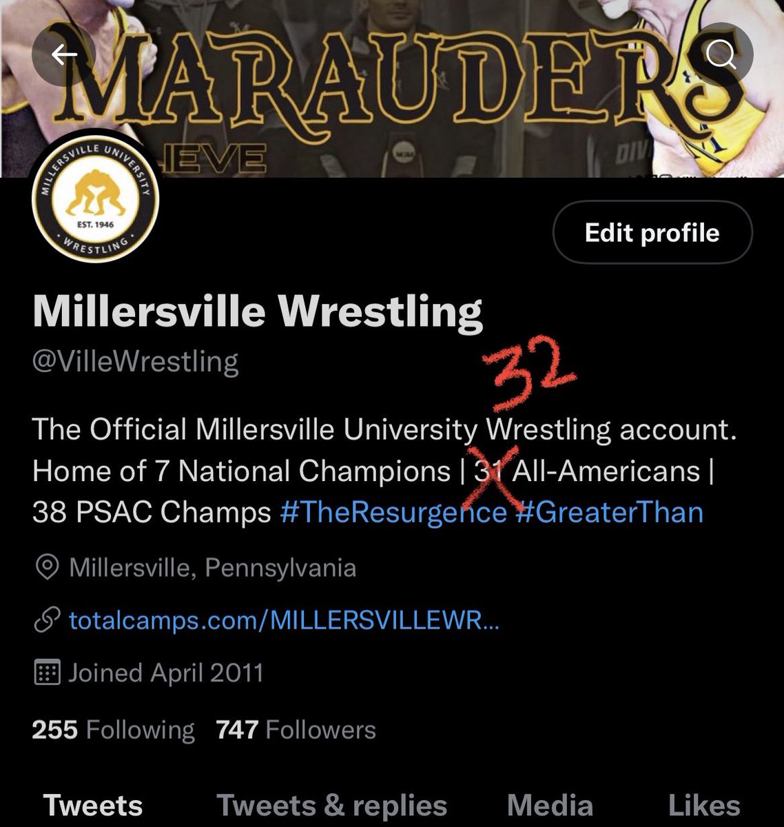 Millersville Wrestling tweet media