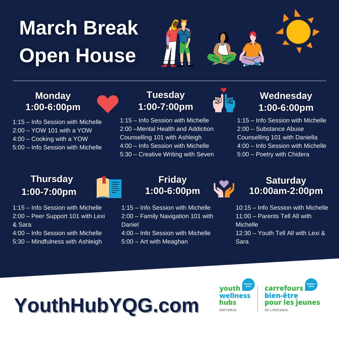 youthhubyqg's tweet photo. Youth aged 12-25 can stop by and learn everything from cooking to using poetry to support their mental health. Take part in youth wellness 101 sessions. #YWHO https://t.co/h6jpMdPYvv