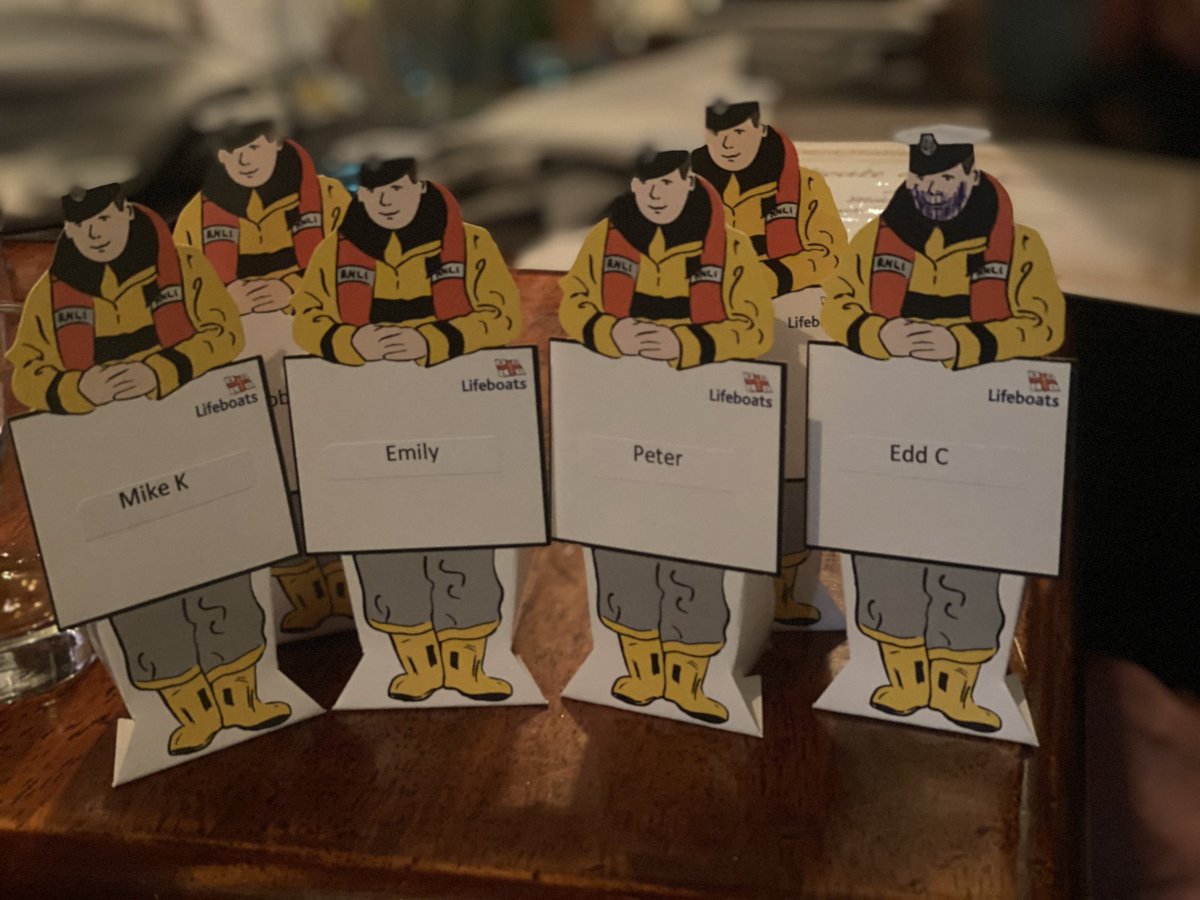 CowinPeter's tweet photo. @RNLIDouglas we had our Christmas crew dinner at last and we has a little blast from the past with our place names. https://t.co/v59SuIkd5m