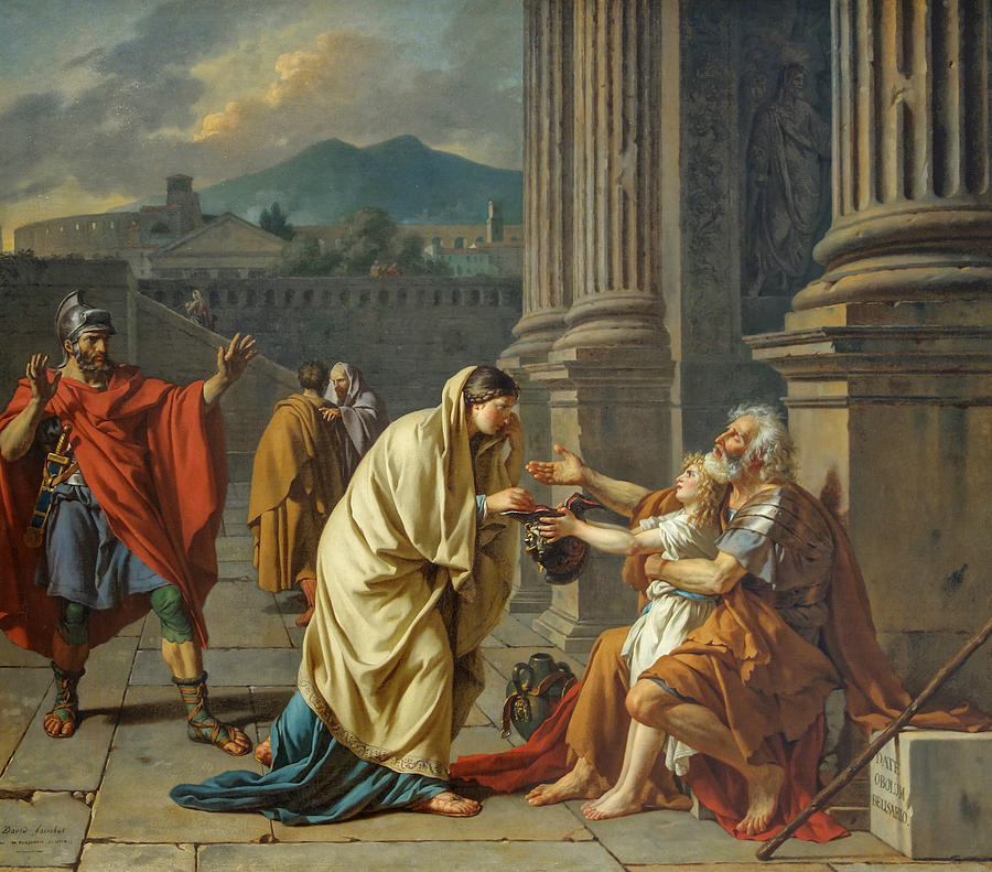 ghostofhellas's tweet photo. Belisarius, general of the Roman Emperor Justinian, reduced to begging by Jacques-Louis David, 1784. https://t.co/n57d37gCxT