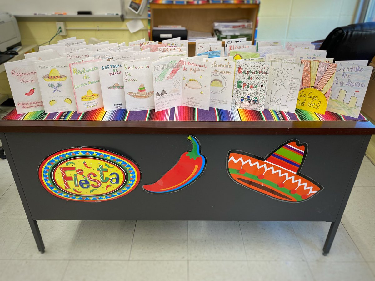 PhotosByTamar's tweet photo. Photos of the menus my Spanish 2R students prepared in the Restaurant Unit. They reviewed menus and selected favorite dishes. ¡Que divertido! #comida #menu #engagement https://t.co/eGlocCmZTf