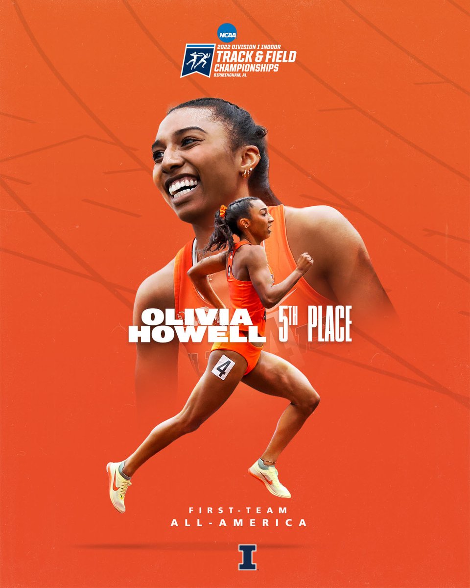 𝙁𝙞𝙧𝙨𝙩-𝙏𝙚𝙖𝙢 𝘼𝙡𝙡-𝘼𝙢𝙚𝙧𝙞𝙘𝙖!

<a href="/oliviahowell117/">olivia</a> places fifth in the women's mile final with a time of 4:36.86 at the <a href="/NCAATrackField/">NCAA Track & Field</a> Indoor Championships!

#ILLINI x #NCAATF