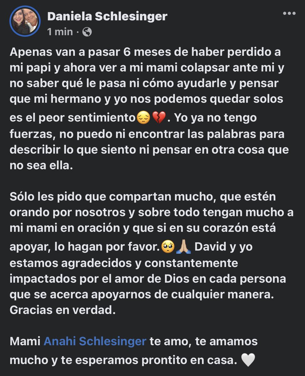 Schl29's tweet photo. No tengo palabras, fuerzas ni cabeza para pensar o soportar más ya.😔💔 

Cada pequeña contribución suma, por favor ayúdenme a difundir, compartir y orar por mi mami y que todo salga bien.🥺🙏🏼 te amo mami https://t.co/FUnAMr7HSy